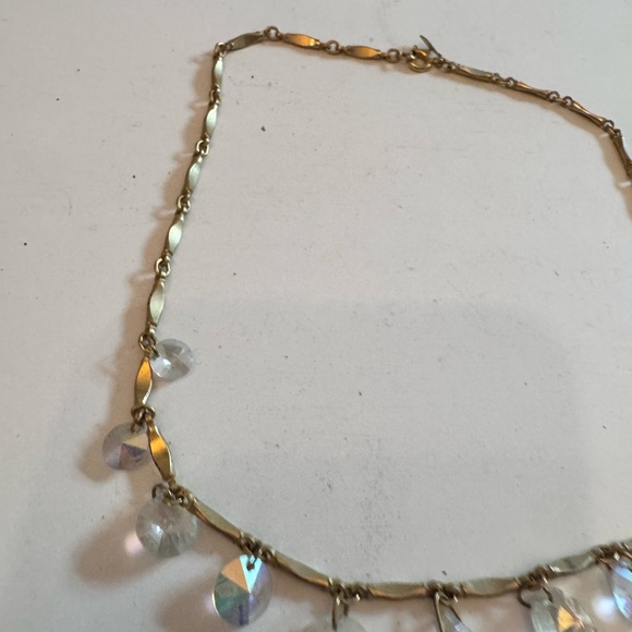 Vintage c.1950s “Sarah Coventry” Aurora Borealis Prism Bar Link Necklace - Picture 3 of 6